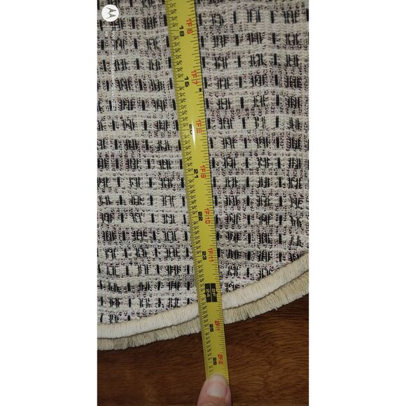 W5 Anthropologie Shirt Women's 3/4 Sleeve Kit Tweed Top Fringe Hem Size Large Zi - Picture 2 of 11